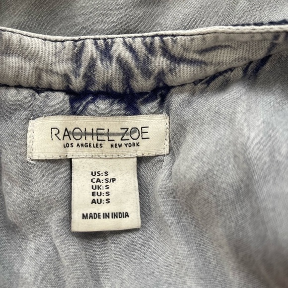 Rachel Zoe Boho Hippie Top Blue Striped Tassels Gypsy Hippie Festival Tunic - Picture 11 of 12